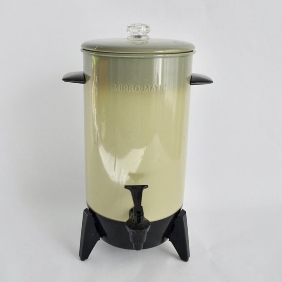 Mirro-Matic 22 Cup Aluminum Coffee Percolator Electric Avocado Green WORKS! - Picture 1 of 10